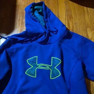 Blue and neon green hoodie